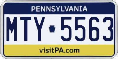 PA license plate MTY5563