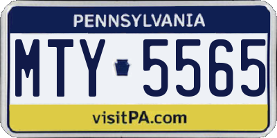 PA license plate MTY5565