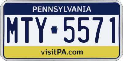 PA license plate MTY5571