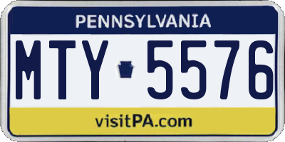 PA license plate MTY5576