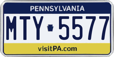 PA license plate MTY5577