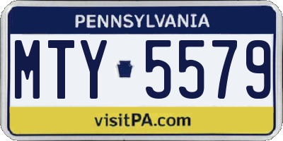 PA license plate MTY5579