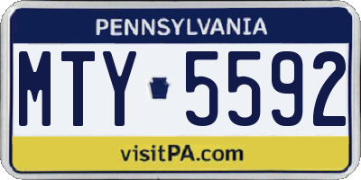 PA license plate MTY5592
