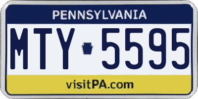 PA license plate MTY5595