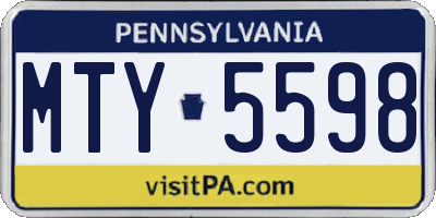 PA license plate MTY5598