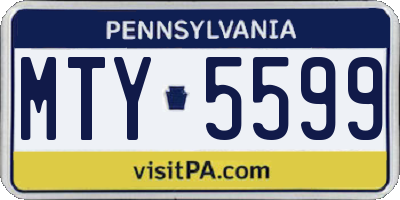 PA license plate MTY5599