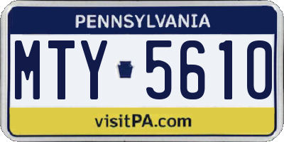PA license plate MTY5610