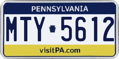 PA license plate MTY5612