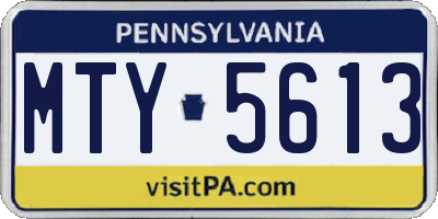 PA license plate MTY5613
