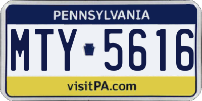 PA license plate MTY5616
