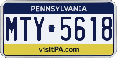 PA license plate MTY5618