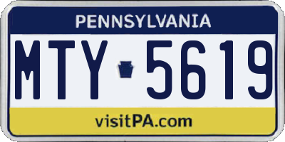 PA license plate MTY5619