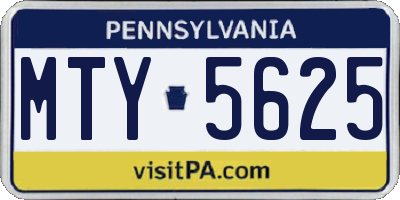PA license plate MTY5625
