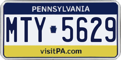 PA license plate MTY5629