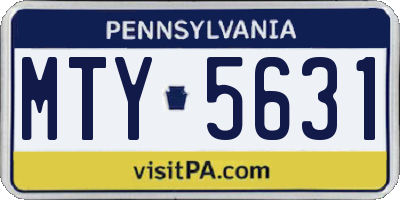 PA license plate MTY5631