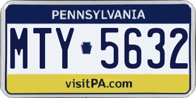 PA license plate MTY5632