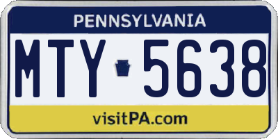 PA license plate MTY5638