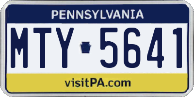 PA license plate MTY5641
