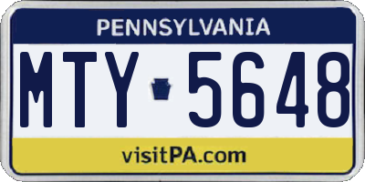 PA license plate MTY5648