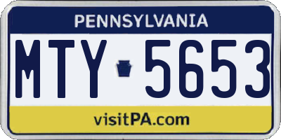 PA license plate MTY5653