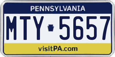 PA license plate MTY5657