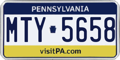 PA license plate MTY5658