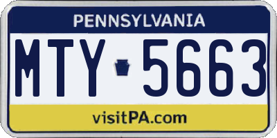 PA license plate MTY5663