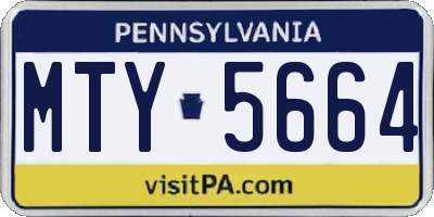 PA license plate MTY5664