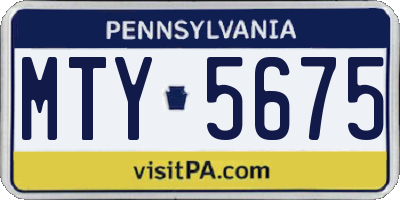 PA license plate MTY5675