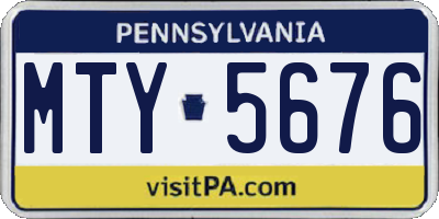 PA license plate MTY5676