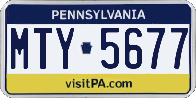 PA license plate MTY5677