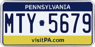 PA license plate MTY5679
