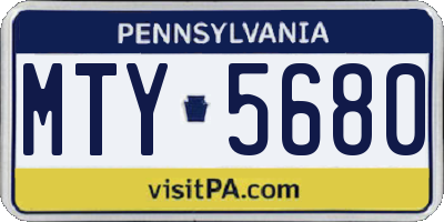 PA license plate MTY5680