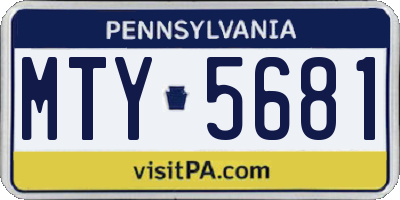 PA license plate MTY5681