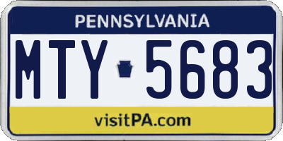 PA license plate MTY5683