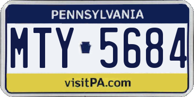 PA license plate MTY5684