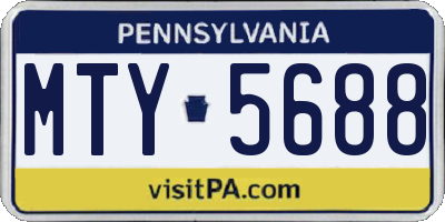 PA license plate MTY5688