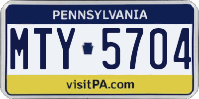 PA license plate MTY5704