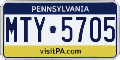 PA license plate MTY5705
