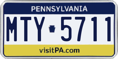 PA license plate MTY5711