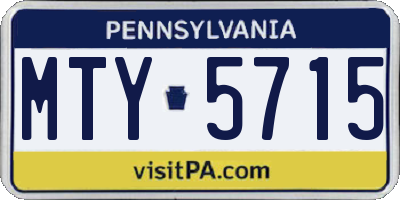 PA license plate MTY5715