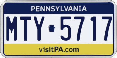PA license plate MTY5717