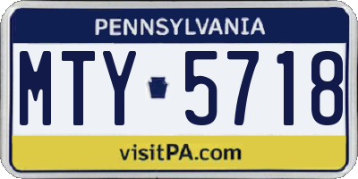 PA license plate MTY5718