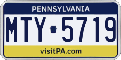 PA license plate MTY5719