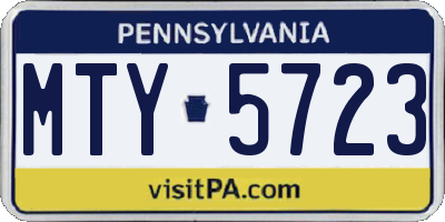 PA license plate MTY5723
