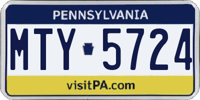 PA license plate MTY5724