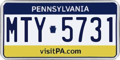 PA license plate MTY5731