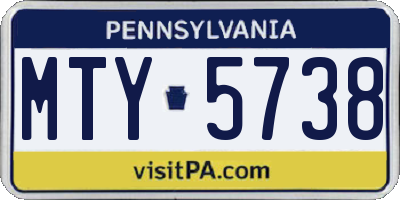 PA license plate MTY5738