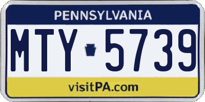 PA license plate MTY5739