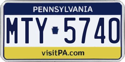 PA license plate MTY5740